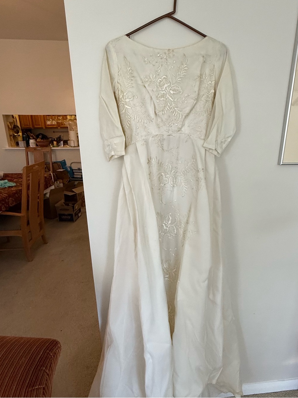 1960s Silk wedding dress with beading